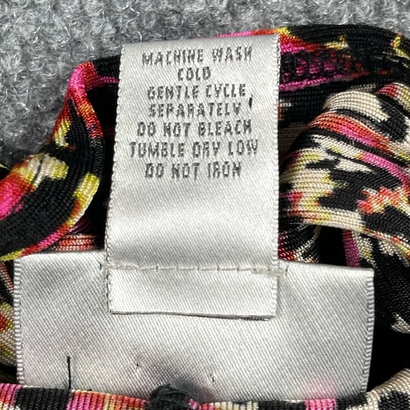 Chico’s Travelers Cardigan 0 Womens 4 Small Pink‎ Yellow Black Print Open Front - Picture 9 of 10